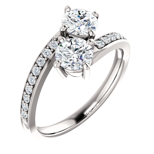 Accented 2 Stone Engagement Ring