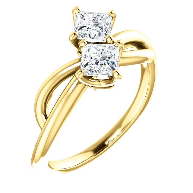 Infinity Style 2 Stone Engagement Ring