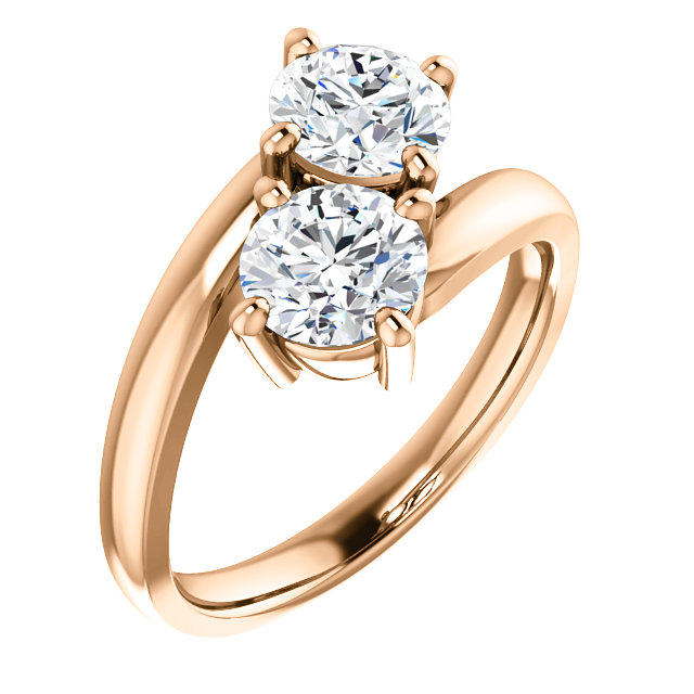 Rose Gold 2 Stone Engagement Ring