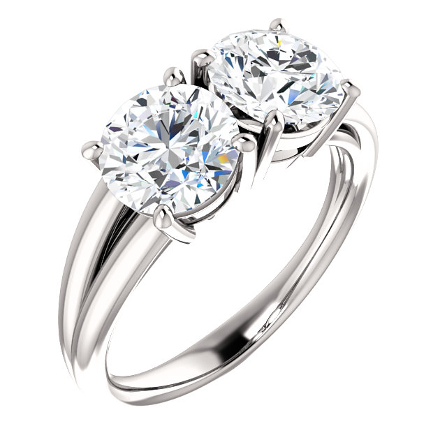 Split 2 Stone Engagement Ring