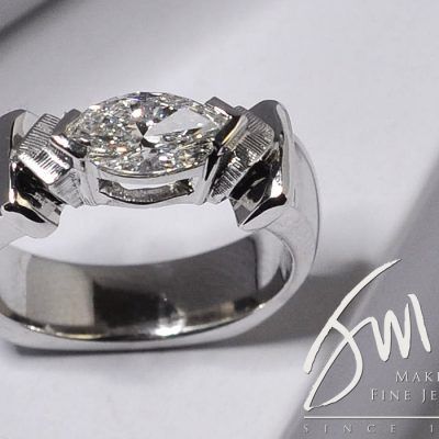 Custom Design Marquise Engagement Ring