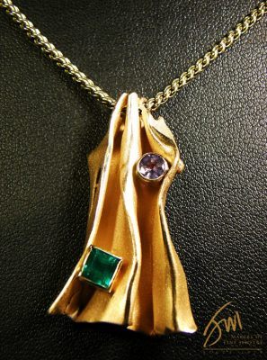 folded gold pendant