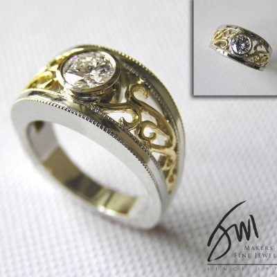Custom Filigree Diamond Engagement Rings