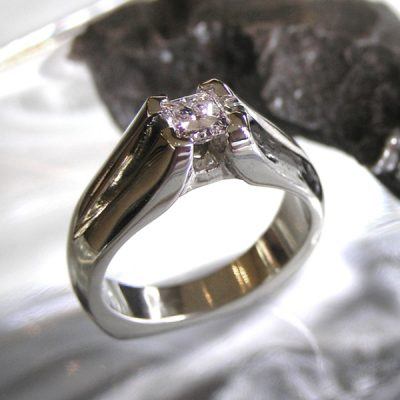 Engagement Ring Meteorite Diamond