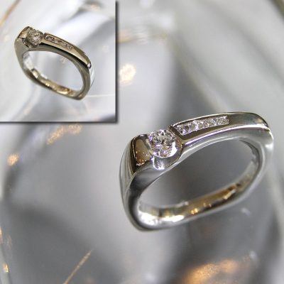Platinum Diamond Wedge Ring