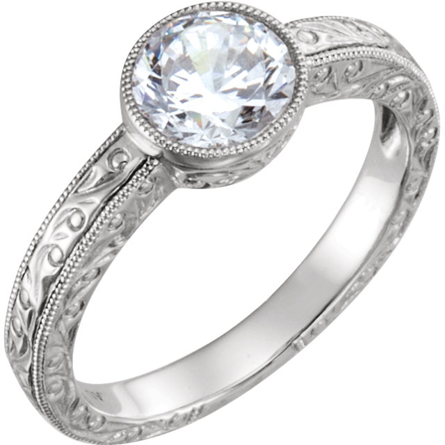 Bezel Vintage Style Engagement Ring