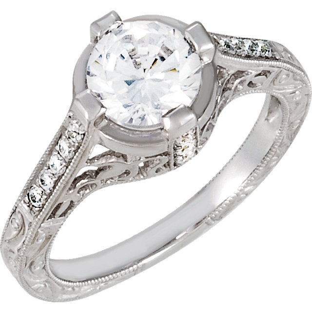 4 Prong Vintage Style Engagement Ring