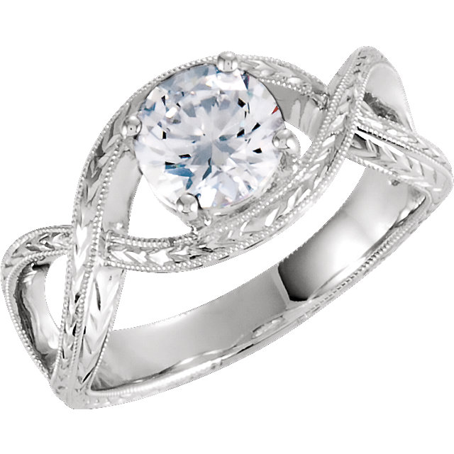 Twist Vintage Style Engagement Ring