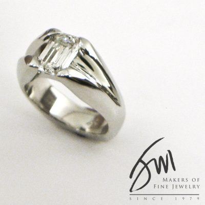 Engagement Ring Emerald Cut Diamond